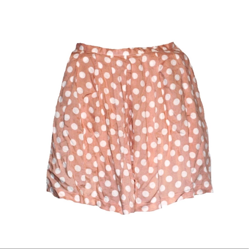 Polka-Dot High-Waist Skort